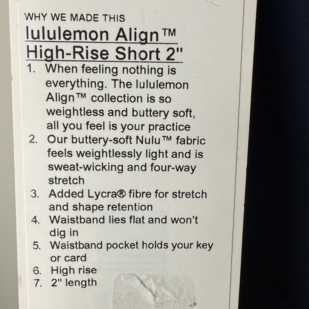Lululemon Align High Rise Short 2” - Picture 4 of 4